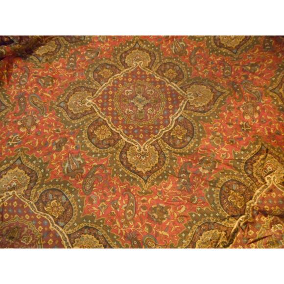 Ralph Lauren Equestrian Paisley Red King Fitted Sheet 200 Thread Count - Picture 1 of 4